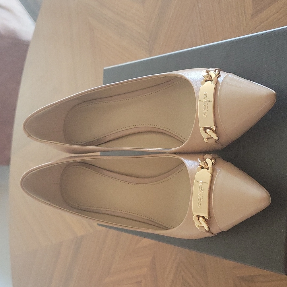 Tan Coach pumps
